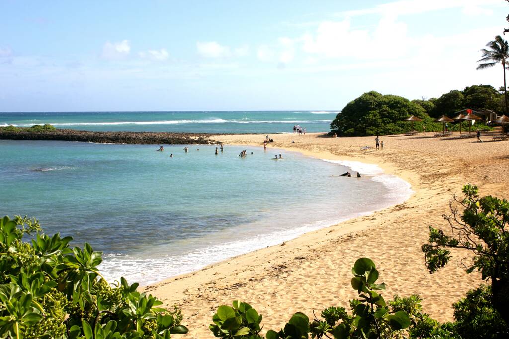 People in the water at Kuilima Cove, Turtle Bay Resort