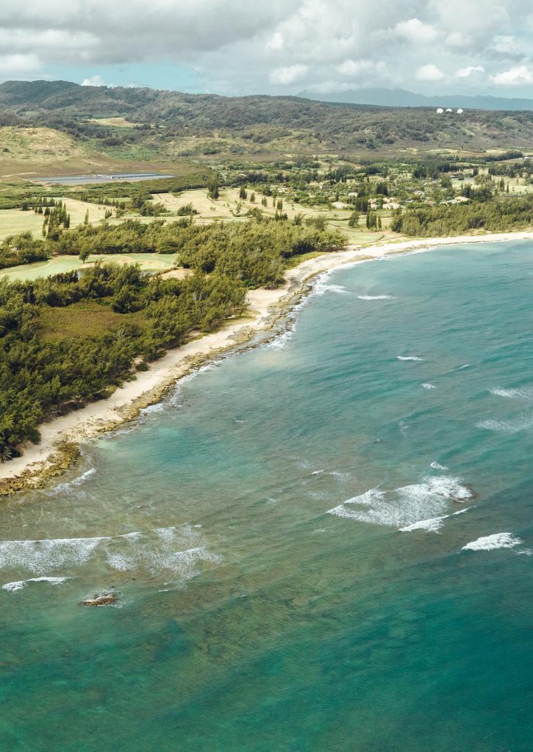 Aerial of Kahuku Coastline