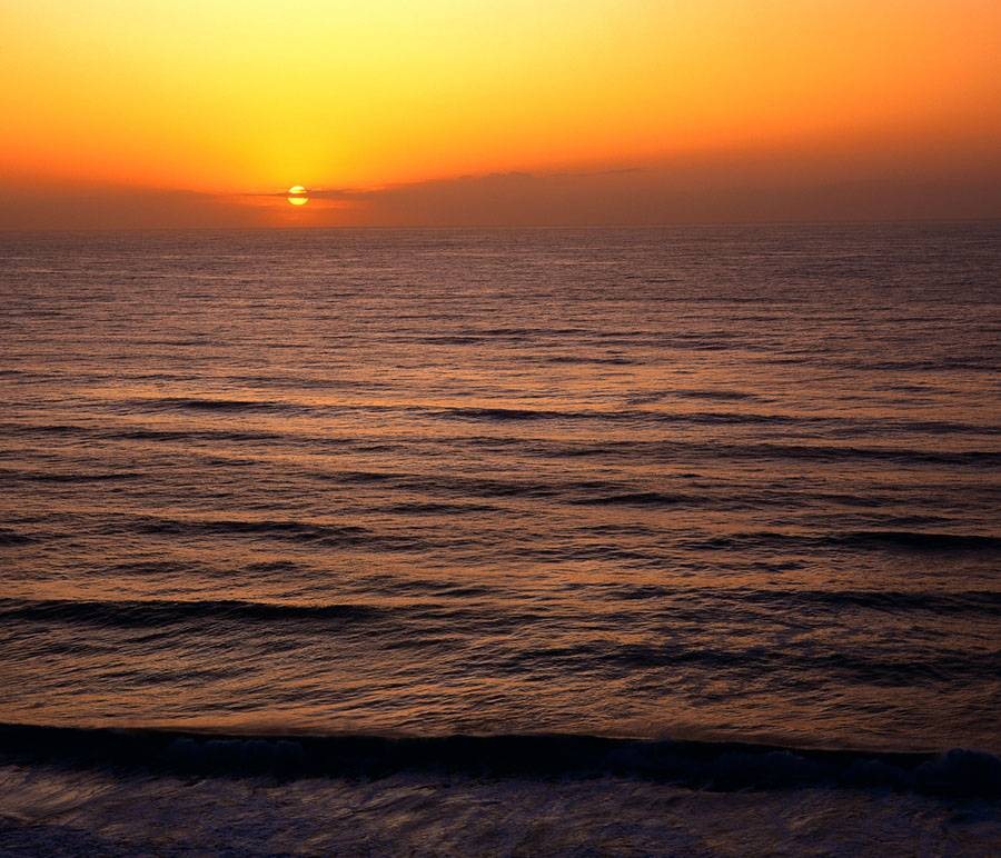 A colorful sunset over the ocean