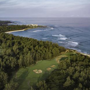 Aerial view of Turtle Bay golf course