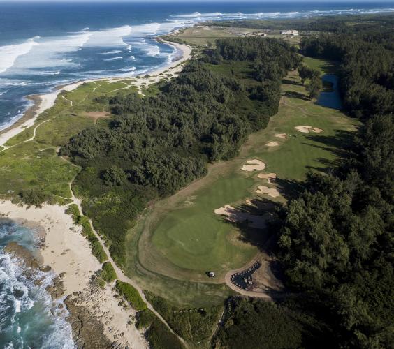 aerial view of golf course