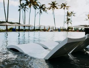 Loungers in Pool