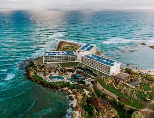 pool and beach drone