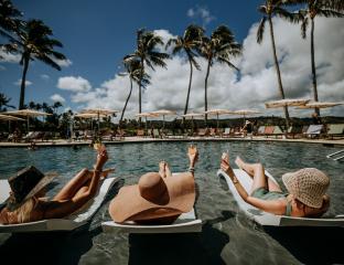 Girls at the pool