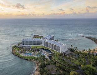 Panoramic view of Turtle Bay Resort in Hawaii