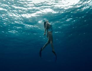 Woman underwater