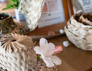 Coconut hat weaving