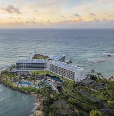 Panoramic view of Turtle Bay Resort in Hawaii