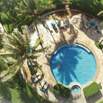 aerial view of private pool