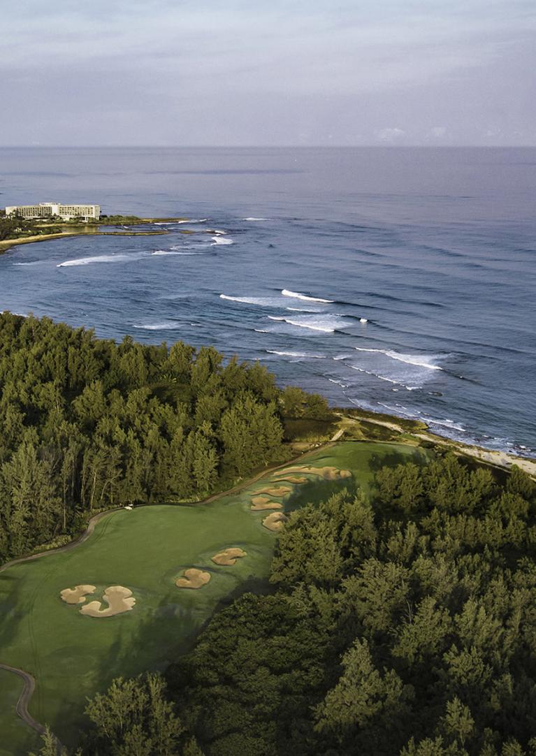 Aerial view of Turtle Bay golf course