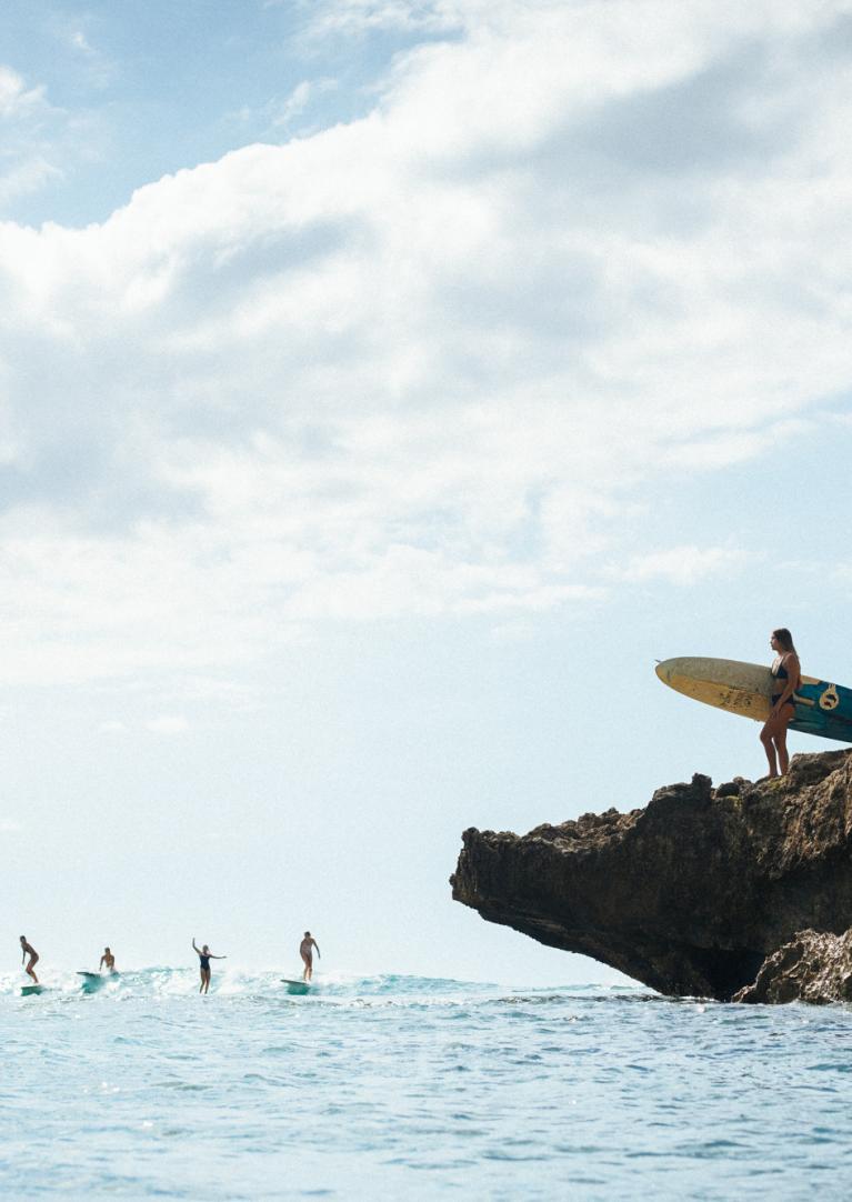 Woman Surfer Bluff