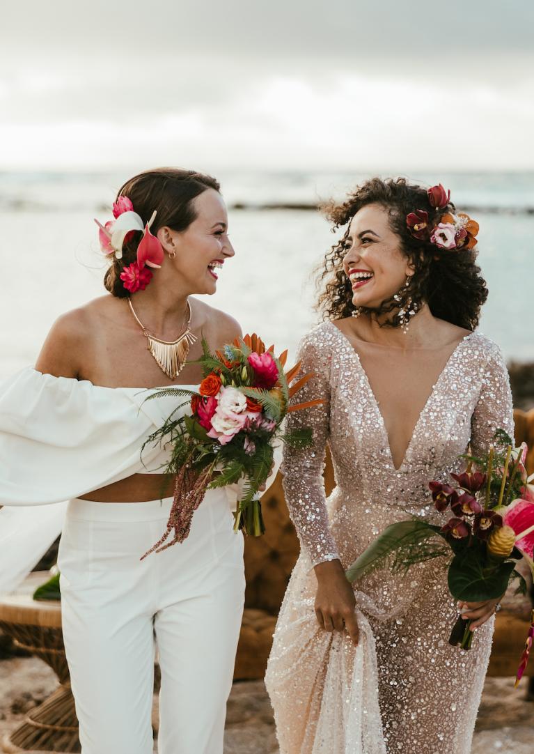 Brides on Beach