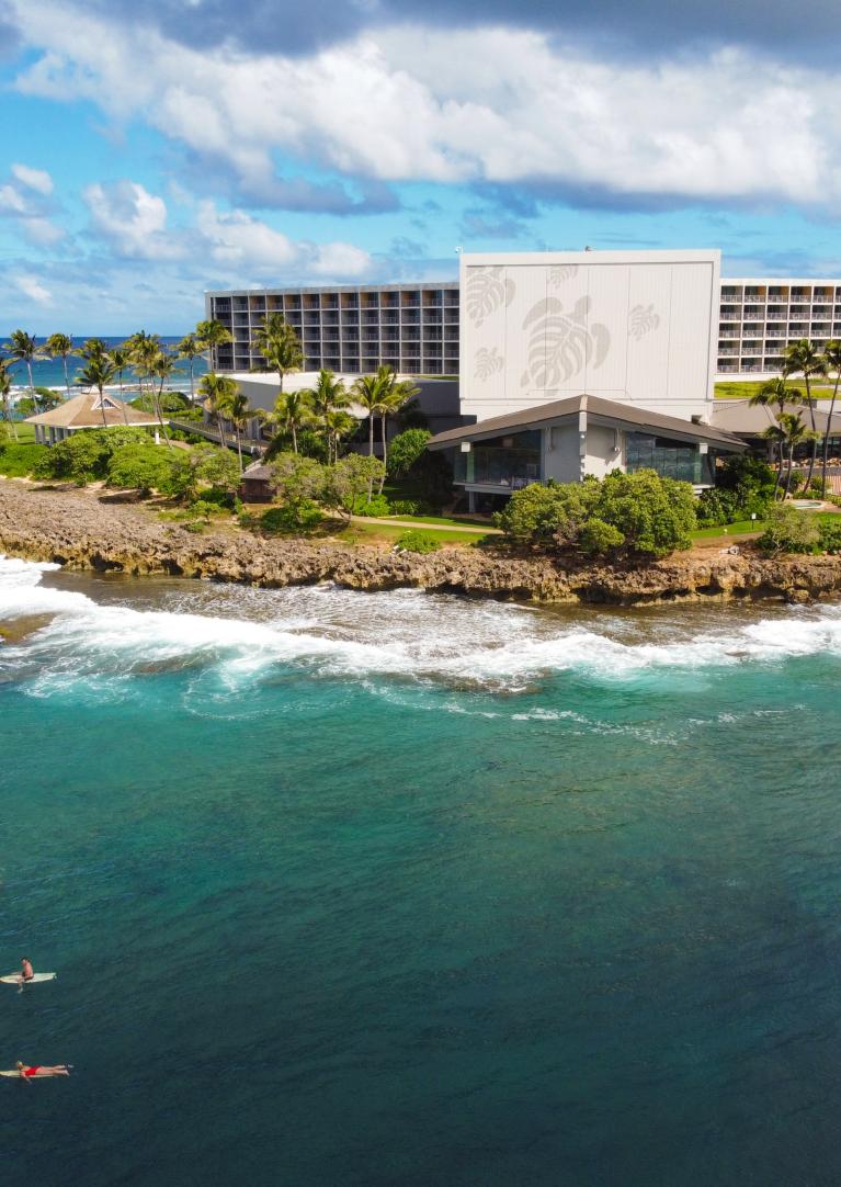 Aerial view of Turtle Bay Resort