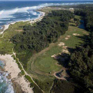 aerial view of golf course